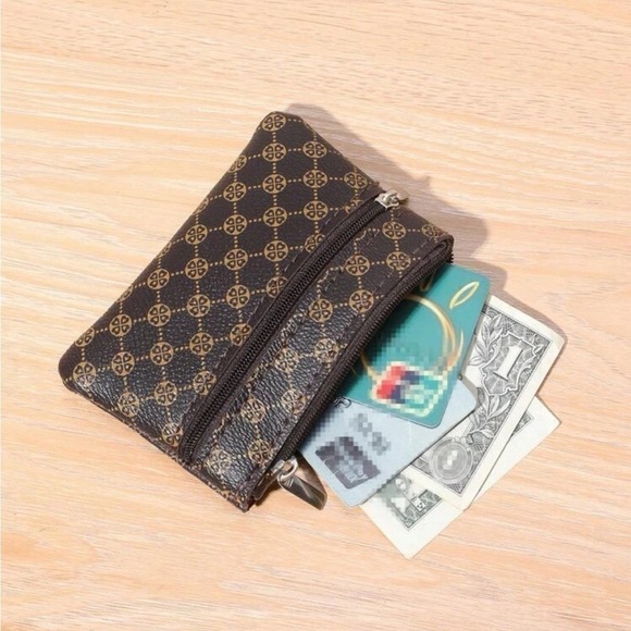 ⚠️Clearance Coffee Brown Double Zipper Coin Purse / Wallet / Cardholder - Picture 6 of 6